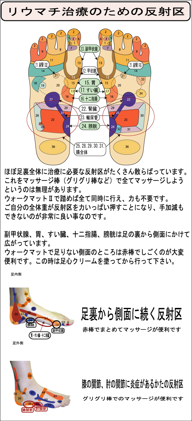 リウマチ　治療セット　反射区説明